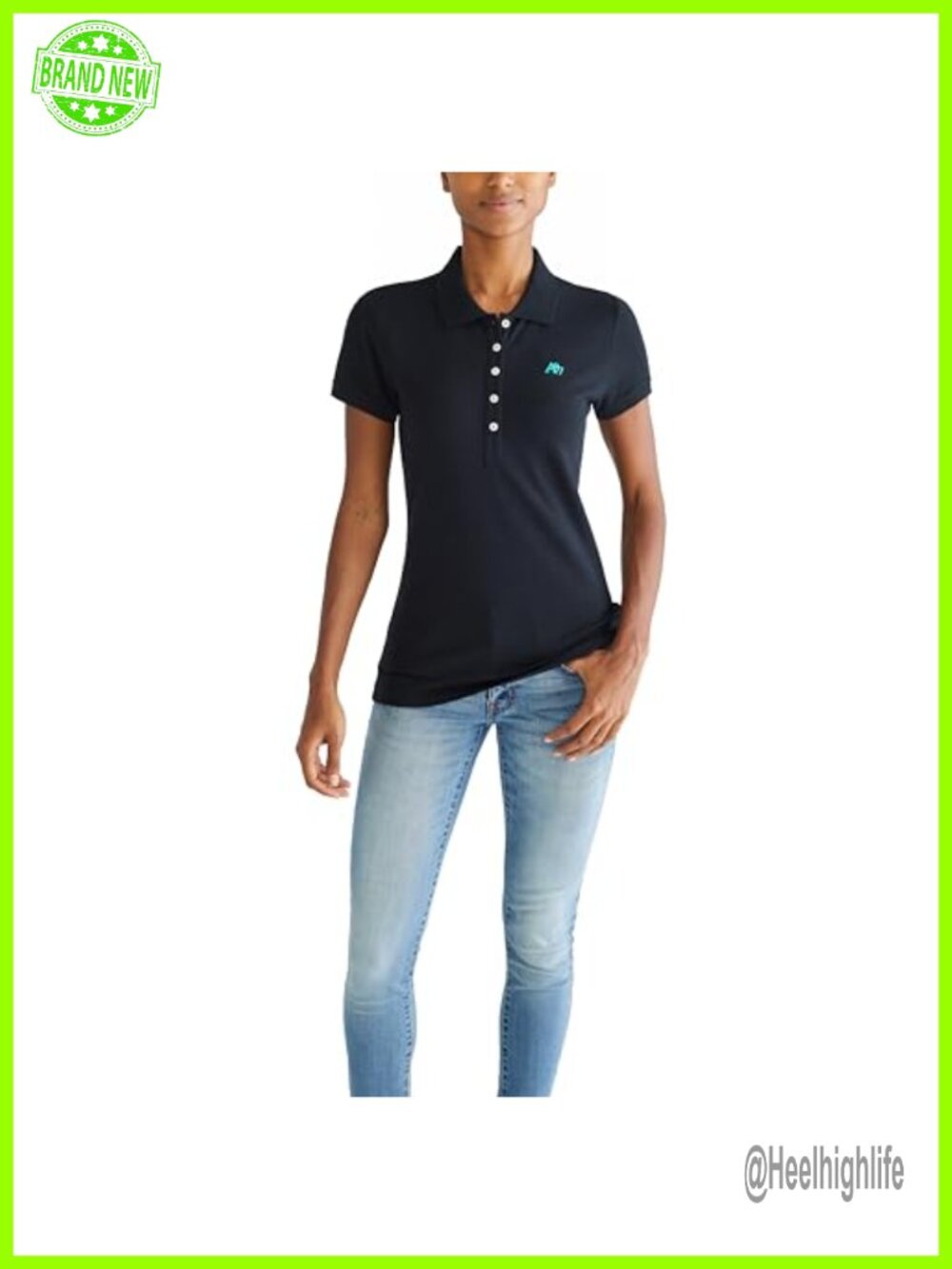 Women's Solid Polo Shirt Slim Fit Short Sleeve Collared Casual Top